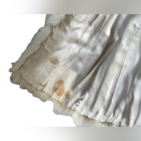 Unbranded Off White Arctic Blue Fox Fur Coat Jacket S / M - Picture 7 of 9